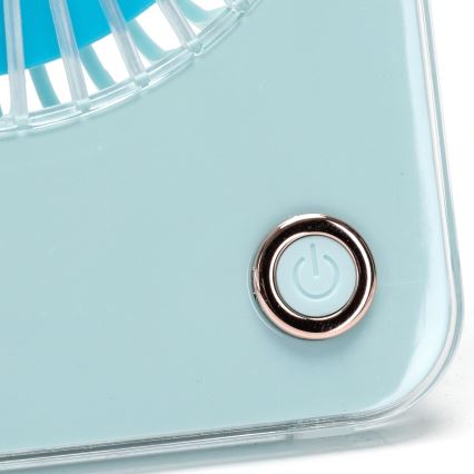 Aigostar - Ventilatore ricaricabile da tavolo 5W/5V 3600mAh USB blu