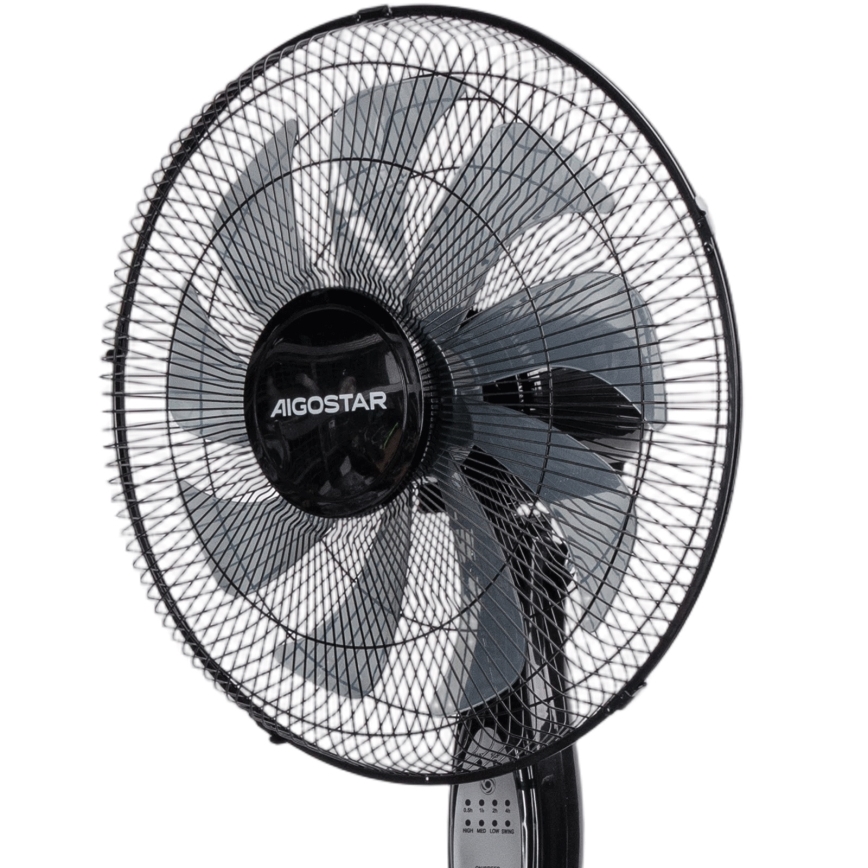 Aigostar - Ventilatore da piantana 60W/230V 130 cm nero + telecomando