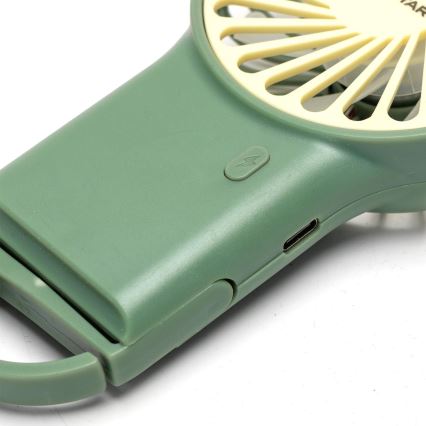 Aigostar - Ventilatore tascabile ricaricabile 4W/5V 500 mAh USB verde