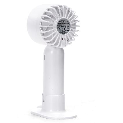 Aigostar - Ventilatore tascabile ricaricabile 4W/5V 500mAh USB bianco