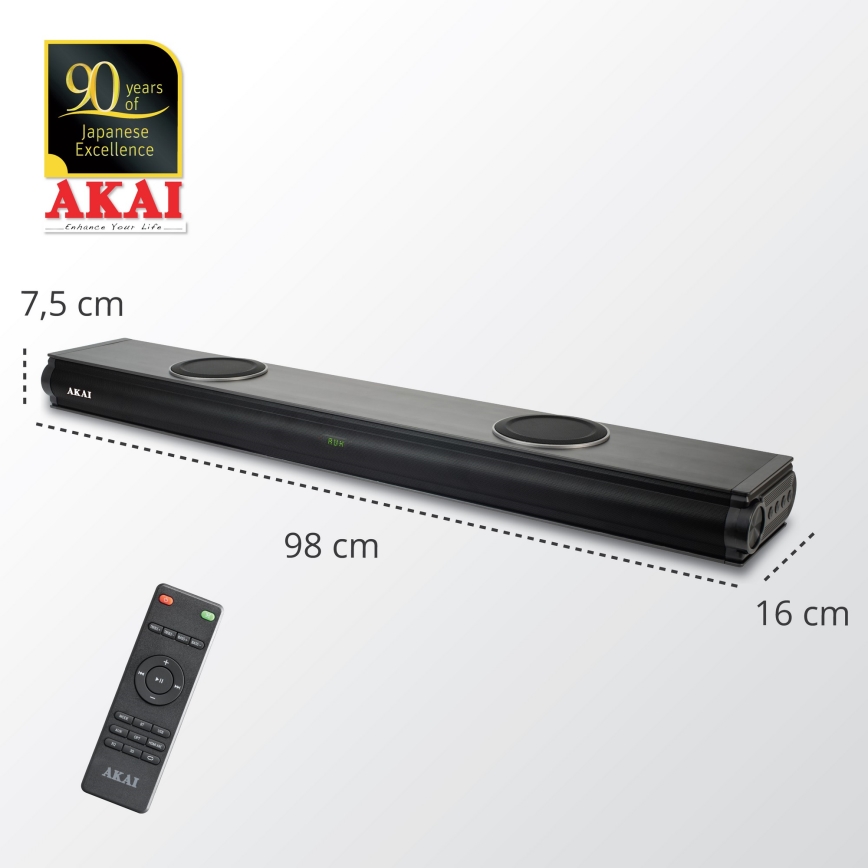 AKAI ASB-29 - Soundbar con subwoofer attivo 120W/230V + telecomando