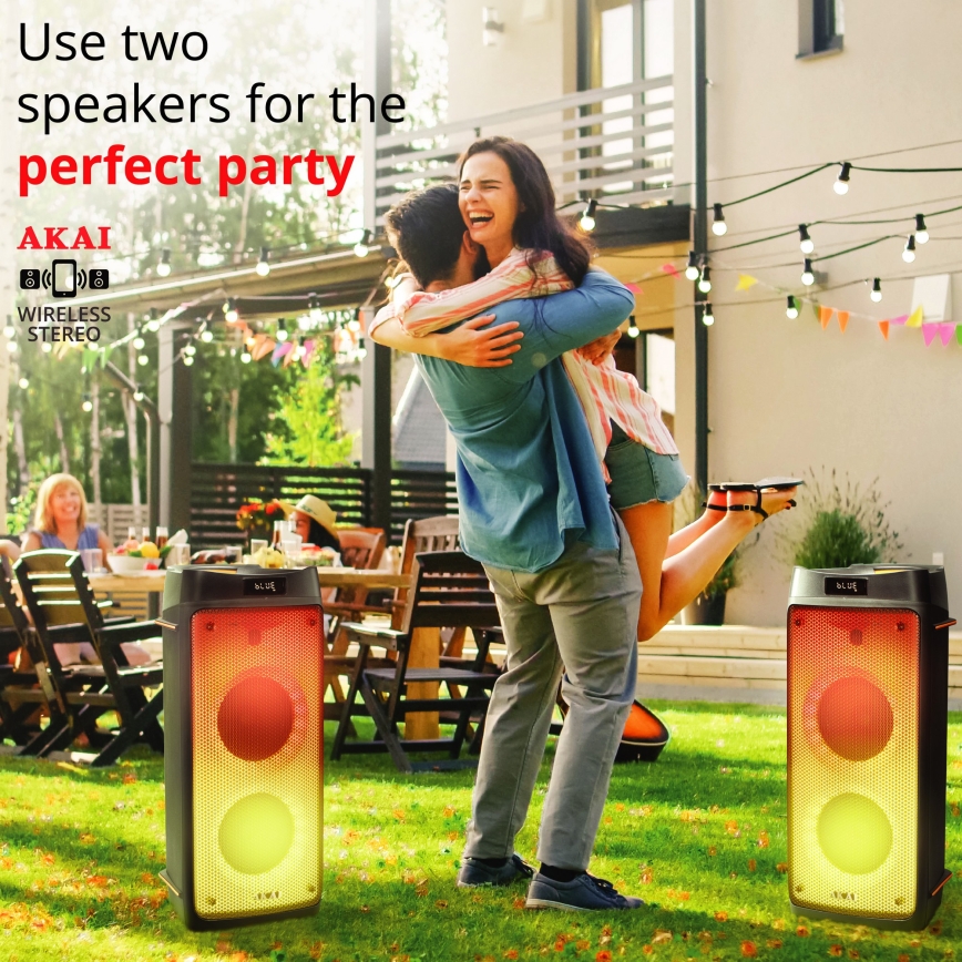 AKAI PARTY BOX 810 - Altoparlante wireless 65W/230V 5000 mAh + telecomando