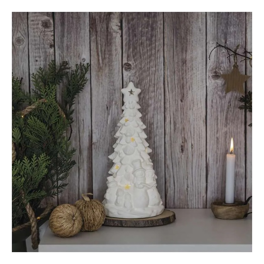 Alberello natalizio a LED, 2xAA, bianco caldo