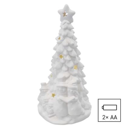 Alberello natalizio a LED, 2xAA, bianco caldo