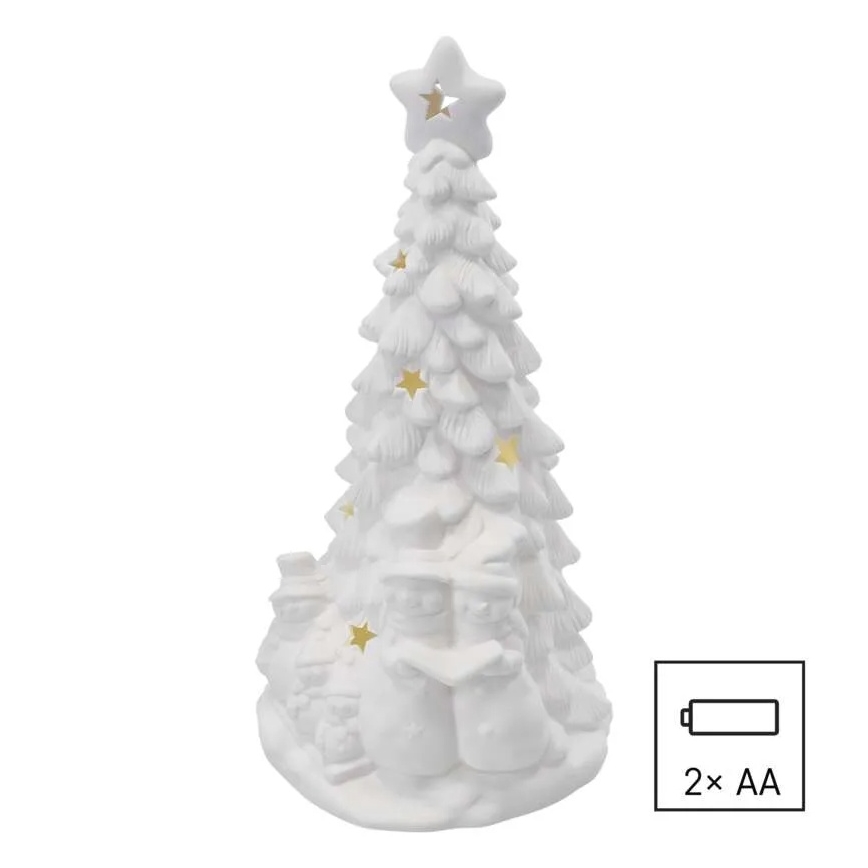 Alberello natalizio a LED, 2xAA, bianco caldo