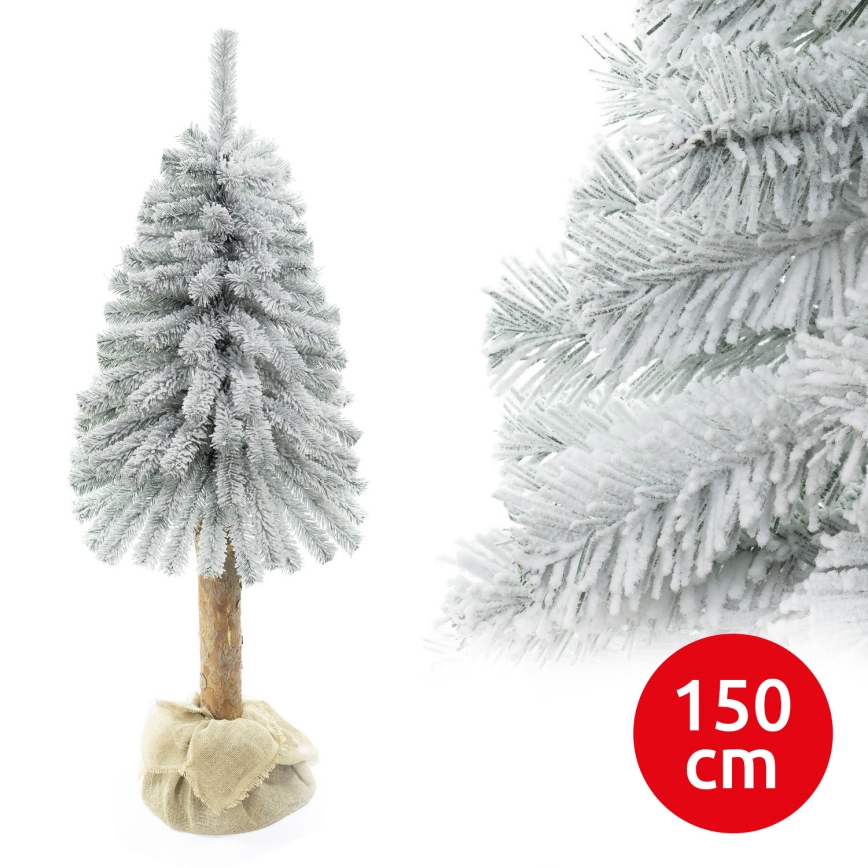 Albero di Natale su tronco NATURAL WITH SNOW 150 cm abete