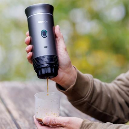 Aligator ACM002 - Macchinetta da caffè portatile ricaricabile PortaCaffé 3 in 1 72W/7500 mAh grigio