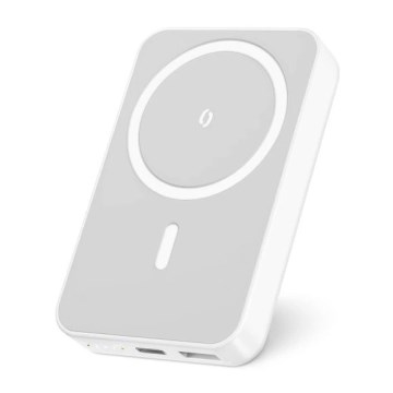 Aligator AMS04WT - Power Bank da 10.000 mAh con ricarica wireless Qi e MagSafe, Power Delivery da 15 W, nero