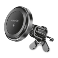 Aligator AMS05BK - Supporto auto magnetico per smartphone con ricarica wireless Qi 15W e MagSafe nero