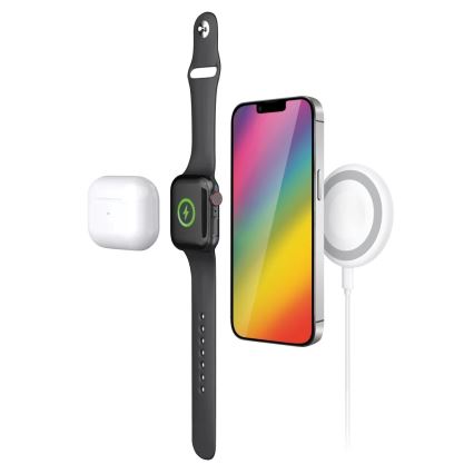 Aligator AMS08WT - Caricabatterie wireless MagSafe 3-in-1 15W bianco
