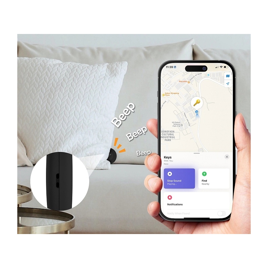 Aligator APD001 - Localizzatore Life Tag 1xCR2032 IP65 nero