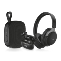 Aligator AUC001 - AUDIO COMBO 3 in 1: cuffie over-ear da 150 mAh, auricolari wireless da 200 mAh + 2x 30 mAh e altoparlante da 1200 mAh