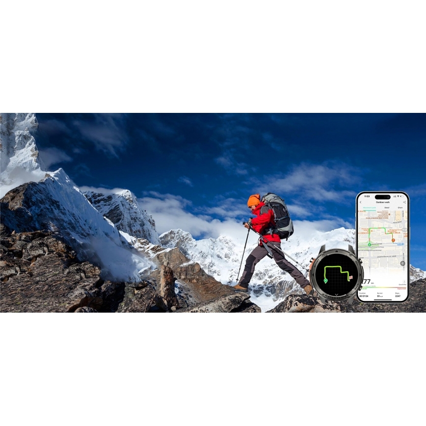 Aligator AW12BK - Smartwatch Watch GPS 500 mAh IP69K nero