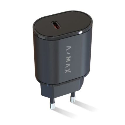 Aligator AX0002V - Adattatore di ricarica rapida A-MAX Power Delivery 20W USB-C nero