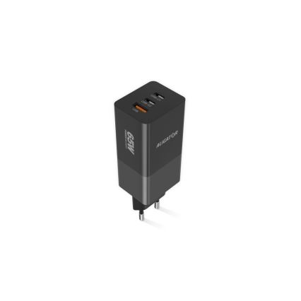 Aligator CHPD0027 - Adattatore di ricarica rapida GaN Power Delivery 65W 2xUSB-C + USB-A nero