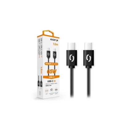 Aligator DATKP48 - cavo USB USB-C / USB-C 65W Power Delivery 1,5m nero