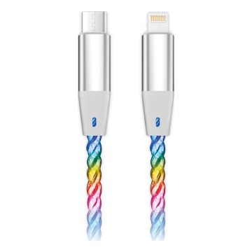 Aligator DATKP65 - Cavo da USB-C a Lightning con illuminazione LED, alimentazione da 30 W, 0,5 m