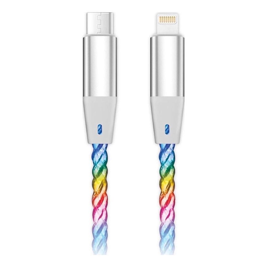 Aligator DATKP65 - Cavo da USB-C a Lightning con illuminazione LED, alimentazione da 30 W, 0,5 m