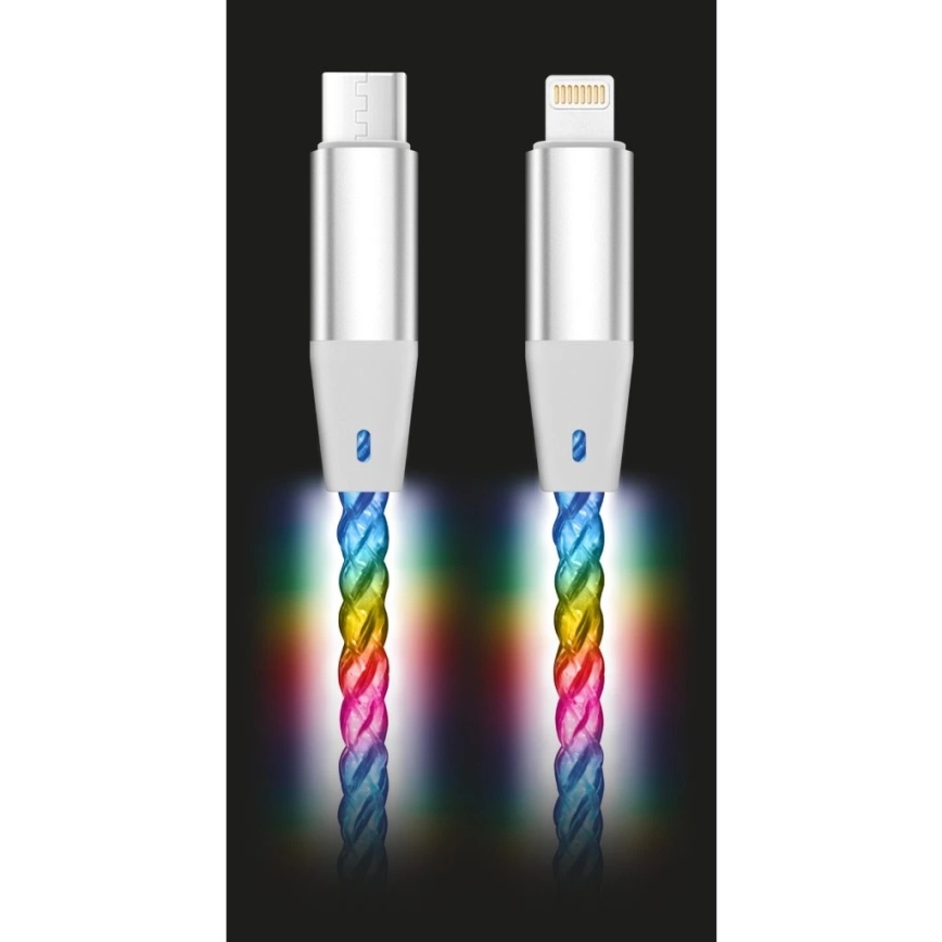 Aligator DATKP65 - Cavo da USB-C a Lightning con illuminazione LED, alimentazione da 30 W, 0,5 m