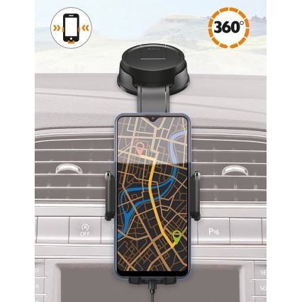 Aligator HA25 - Supporto auto per smartphone con braccio flessibile, nero