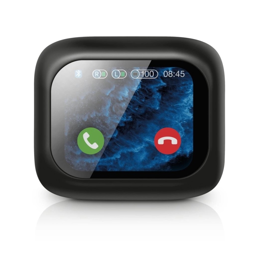 Aligator TWS07 - Auricolari wireless Pods con display LCD e ANC, custodia 400 mAh + 2 x 40 mAh, IP30, nero