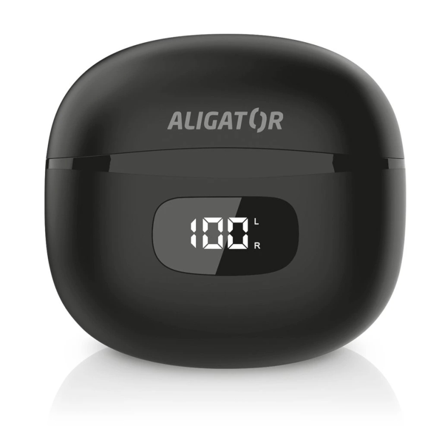 Aligator TWS08BK - Auricolari wireless con ANC, 200 mAh + 2x 30 mAh, IP40, nero