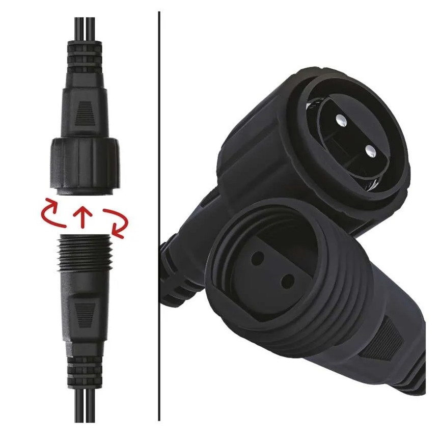 Alimentatore per catene luminose natalizie 230V, IP44 — sicuro e resistente alle intemperie