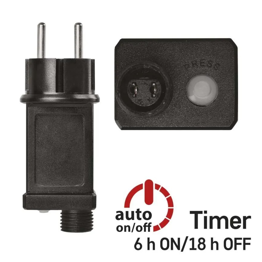 Alimentatore per catene luminose natalizie 230V, IP44 — sicuro e resistente alle intemperie