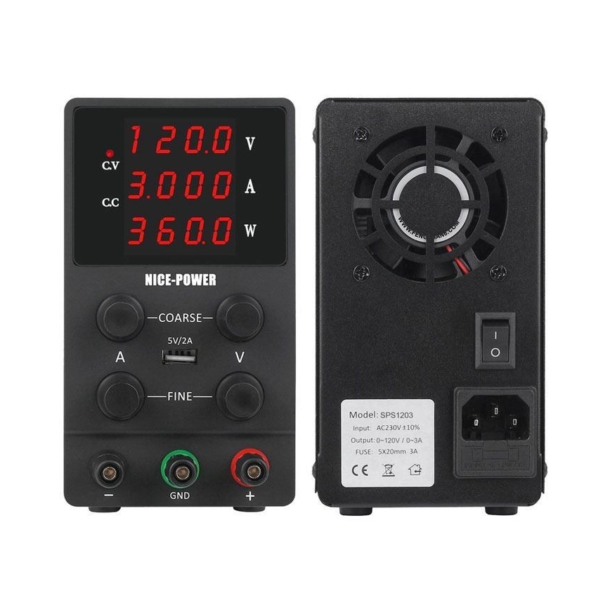 Alimentazione da laboratorio 0-120V/0-3A