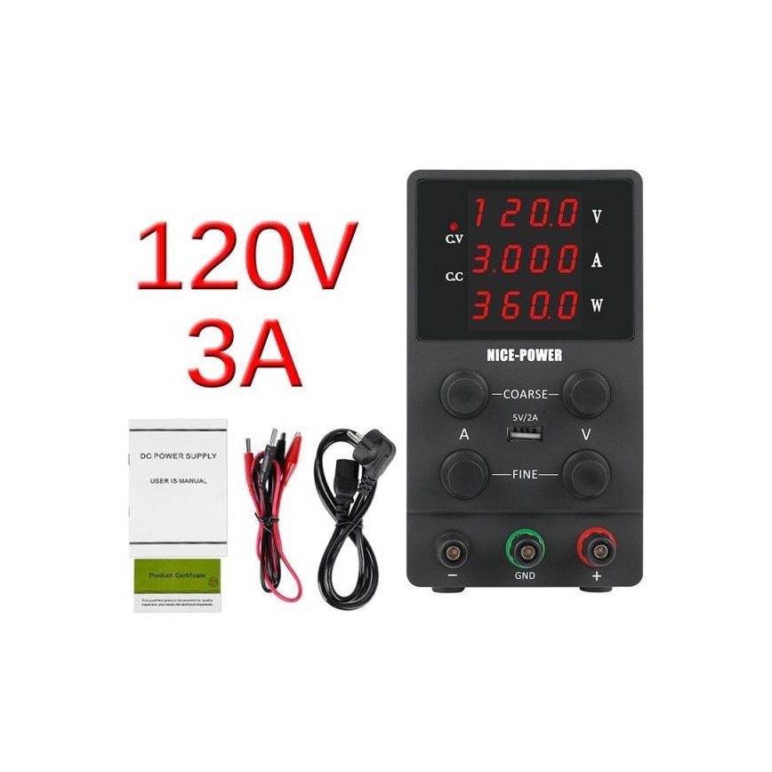 Alimentazione da laboratorio 0-120V/0-3A