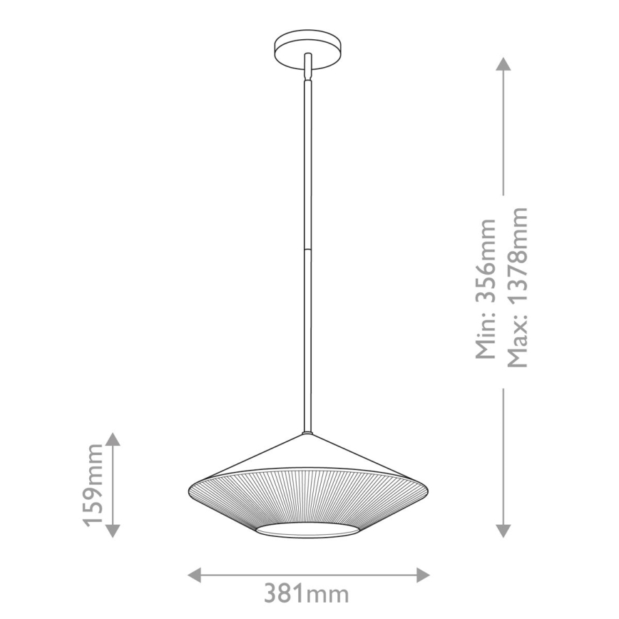 Alora Mood - Lampadario a sospensione con supporto rigido DAPHNE 1xE27/60W/230V diametro 38,1 cm nero