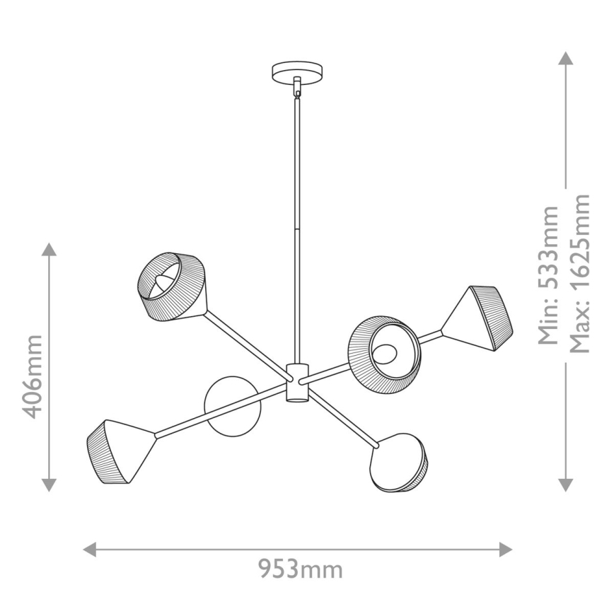 Alora Mood - Lampadario a stelo DAPHNE 6xE14/40W/230V nero/marrone