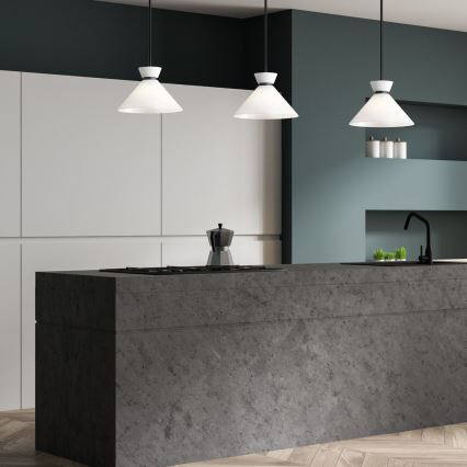 Alora Mood - Lampada a sospensione con asta HALSTON 1xE27/60W/230V nero