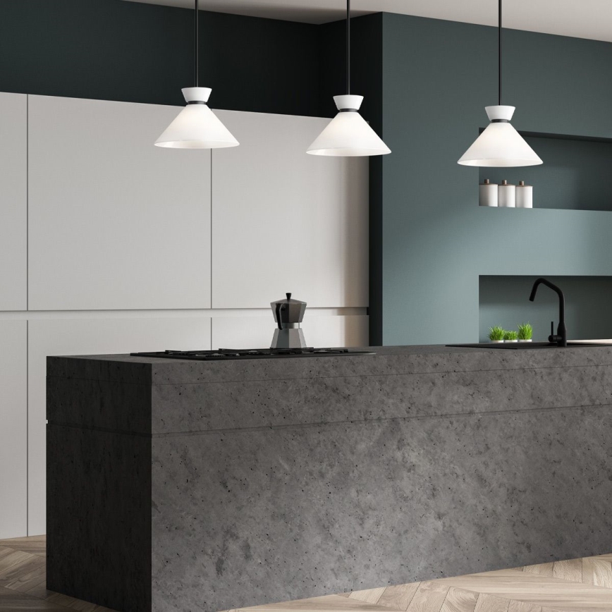 Alora Mood - Lampada a sospensione con asta HALSTON 1xE27/60W/230V nero