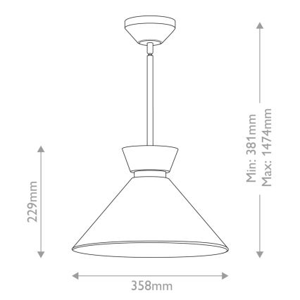 Alora Mood - Lampadario HALSTON Rod 1xE27/60W/230V Oro