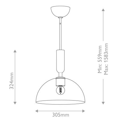 Alora Mood - Lampadario a sospensione con supporto rigido JUDE 1xE27/60W/230V diametro 30,5 cm ottone