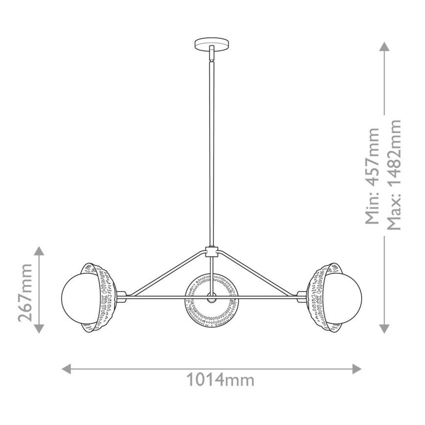 Alora Mood - Lampadario a stelo PERTH 3xE14/40W/230V oro