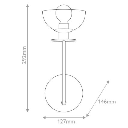 Alora Mood - Applique SYLVIA 1xE14/40W/230V nero