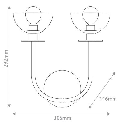 Alora Mood - Applique da parete SYLVIA 2xE14/40W/230V, dorata