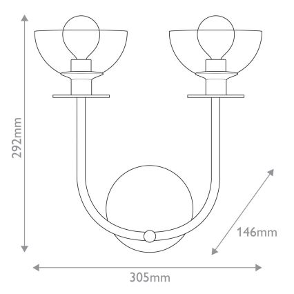 Alora Mood - Applique da parete SYLVIA 2xE14/40W/230V nera