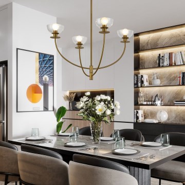 Alora Mood - Lampadario a stelo SYLVIA 4xE14/40W/230V dorato