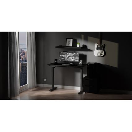 Altezza regolabile scrivania LEVANO 120x60 cm nero