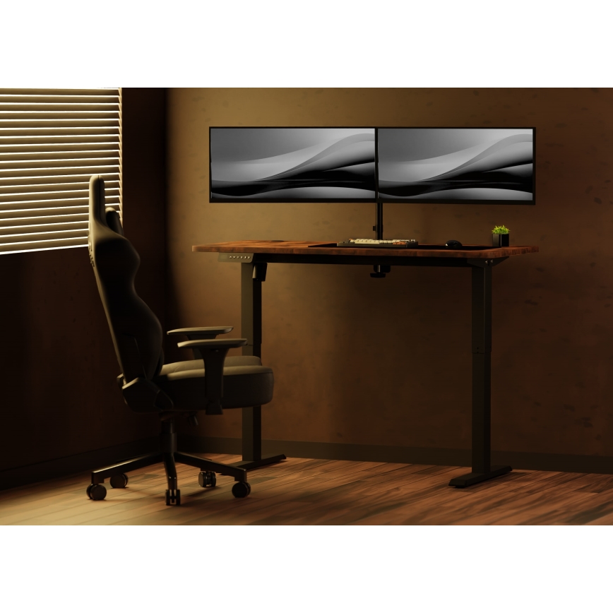 Altezza regolabile scrivania LEVANO 140x60 cm legno/nero