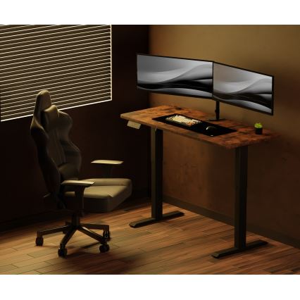 Altezza regolabile scrivania LEVANO 140x60 cm legno/nero