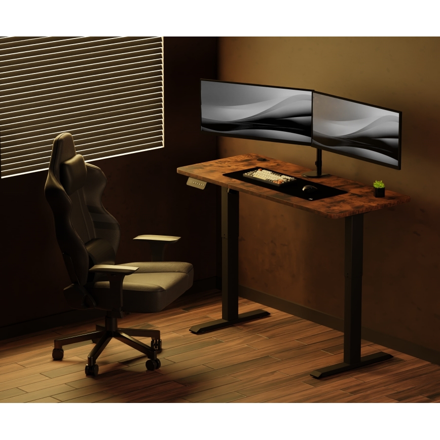 Altezza regolabile scrivania LEVANO 140x60 cm legno/nero