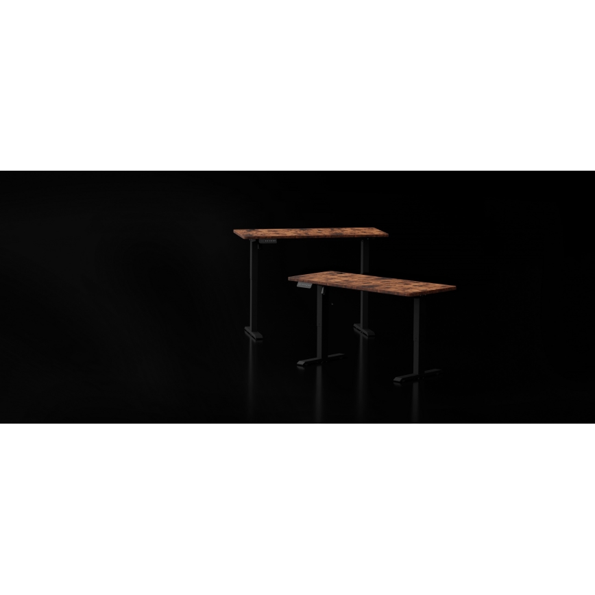 Altezza regolabile scrivania LEVANO 140x60 cm legno/nero