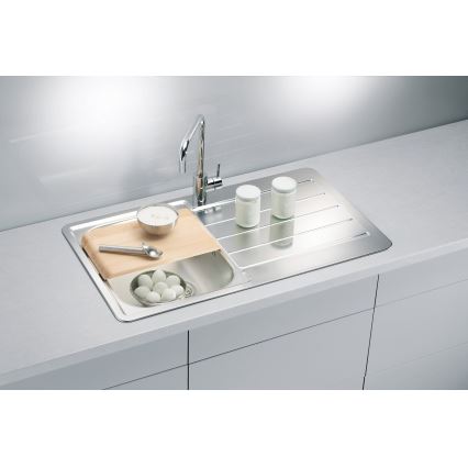 ALVEUS 1065560 - Lavello da cucina LINE 86 x 50 cm in acciaio inox, finitura satinata