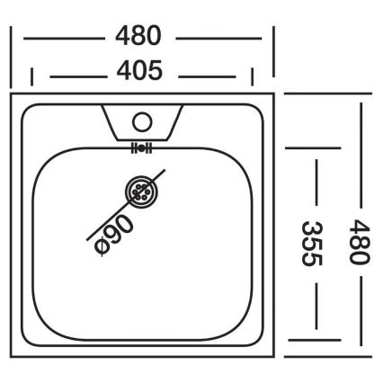 ALVEUS 1074634 - Lavello da cucina ALLUX 48x48 cm acciaio inox/satinato