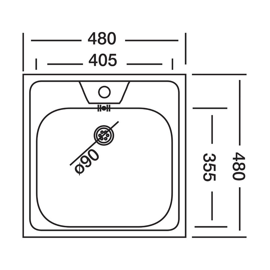 ALVEUS 1074634 - Lavello da cucina ALLUX 48x48 cm acciaio inox/satinato