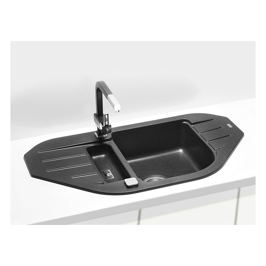 ALVEUS 1090940 - Lavello della cucina NIAGARA 90x50 cm granito/nero